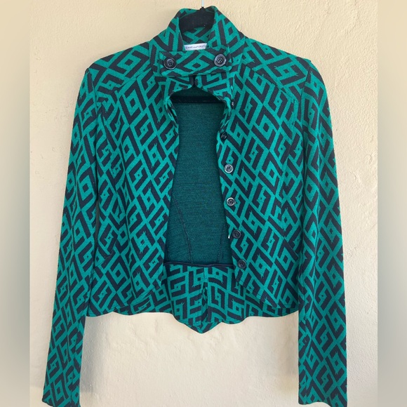 DVF Green Pattern Blazer Jacket Valkeri - Picture 4 of 7
